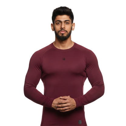 Limitless Maroon Aero-Compression Tee – L-114